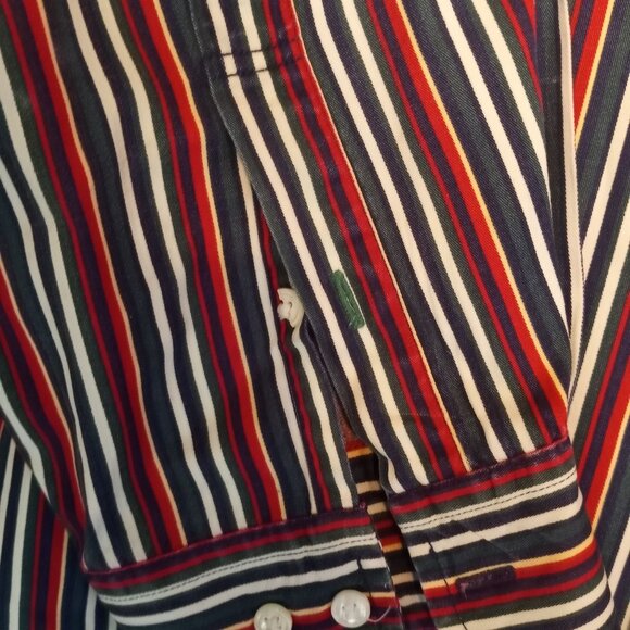 Tommy Hilfiger Vintage 1990's  Men's XXL Striped Button Down Long Sleeve Shirt - Picture 7 of 13